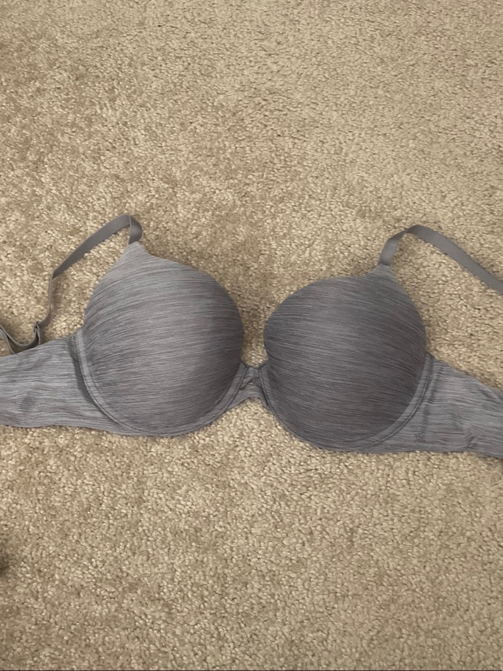 Victoria's Secret Heathered Grey Push-Up T-Shirt Bra 34DD